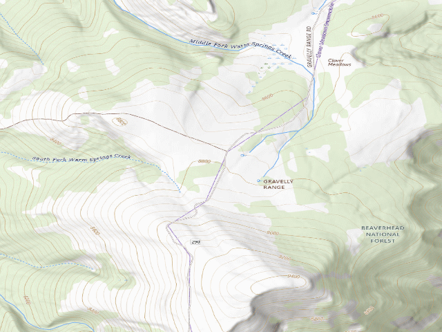 USGS topographic map of USFS dispersed camp — MT #311