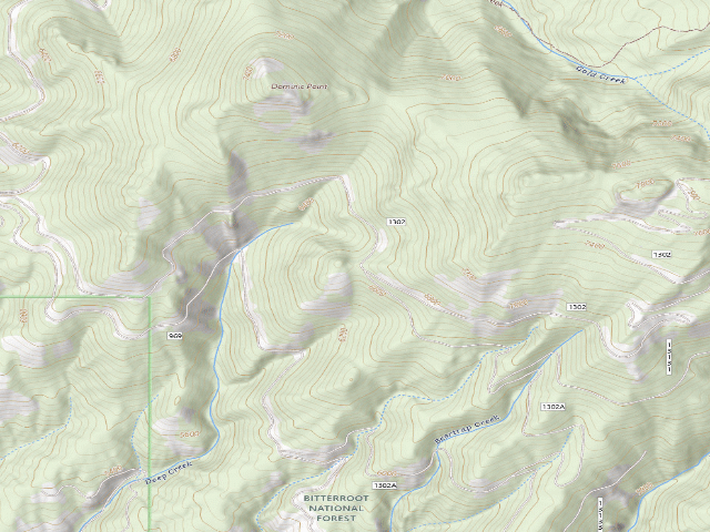 USGS topographic map of USFS dispersed camp — MT #312
