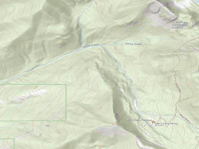 USGS topographic map of USFS dispersed camp — MT #314