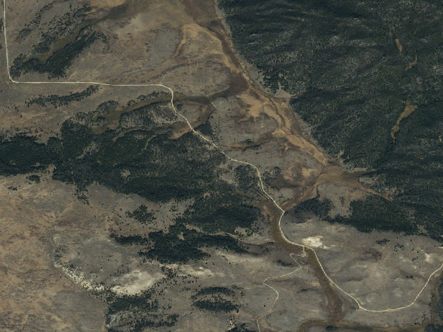 Aerial image of USFS dispersed camp — MT #315