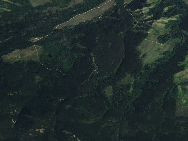 Aerial image of USFS dispersed camp — MT #318