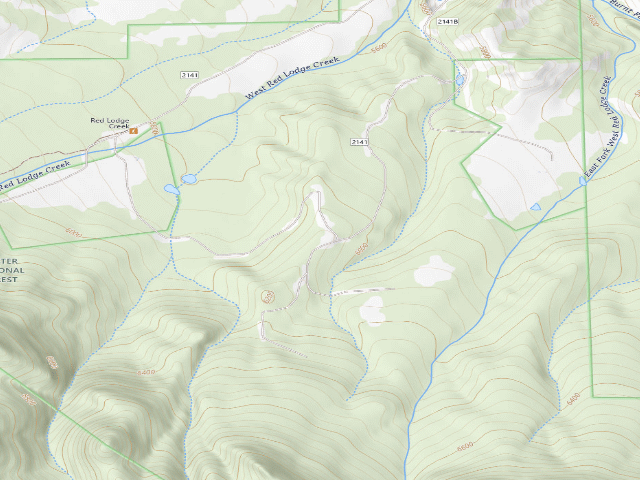 USGS topographic map of USFS dispersed camp — MT #318