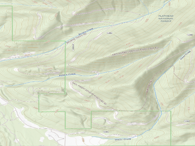 USGS topographic map of USFS dispersed camp — MT #321