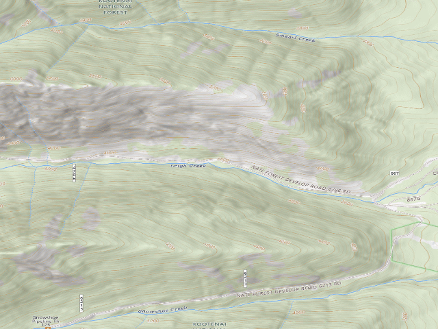 USGS topographic map of USFS dispersed camp — MT #322
