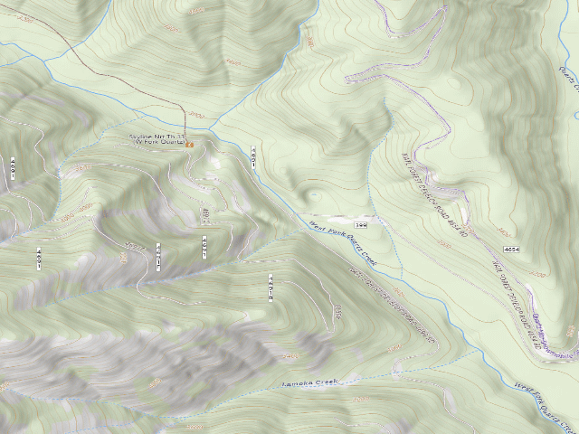 USGS topographic map of USFS dispersed camp — MT #323
