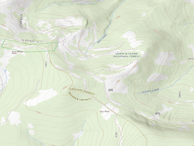 USGS topographic map of USFS dispersed camp — MT #324