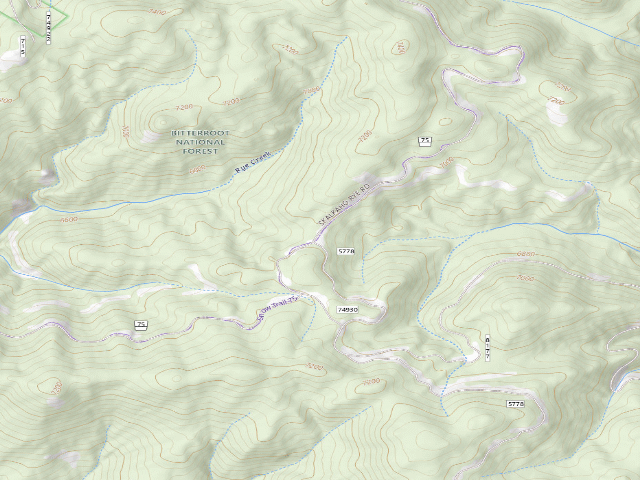 USGS topographic map of USFS dispersed camp — MT #325