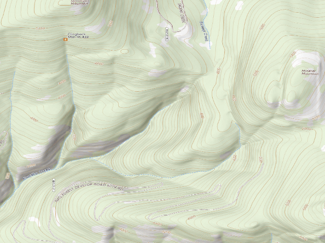 USGS topographic map of USFS dispersed camp — MT #326