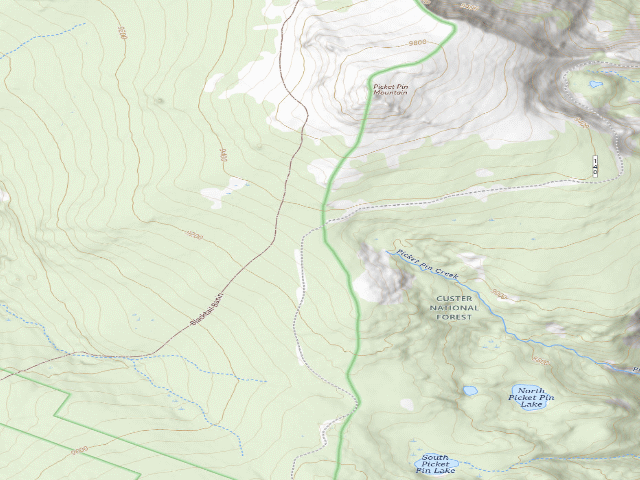 USGS topographic map of USFS dispersed camp — MT #332