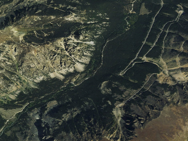 Aerial image of USFS dispersed camp — MT #334