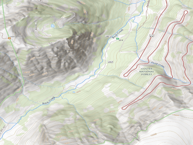 USGS topographic map of USFS dispersed camp — MT #334