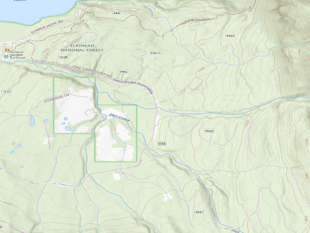 USGS topographic map of USFS dispersed camp — MT #335