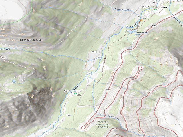 USGS topographic map of USFS dispersed camp — MT #337