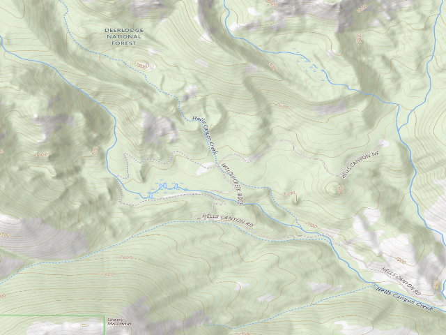 USGS topographic map of USFS dispersed camp — MT #338