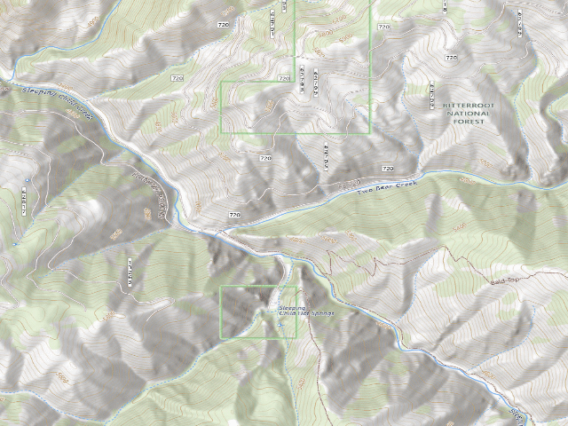 USGS topographic map of USFS dispersed camp — MT #34