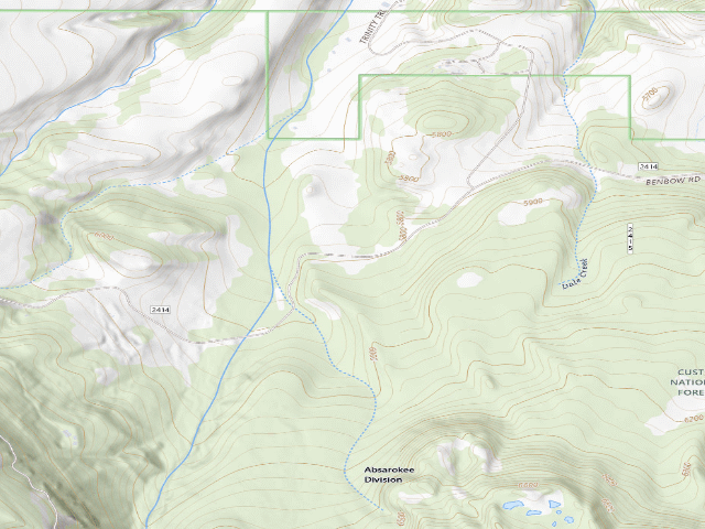 USGS topographic map of USFS dispersed camp — MT #340