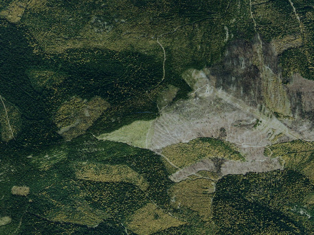 Aerial image of USFS dispersed camp — MT #345