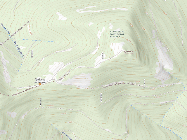 USGS topographic map of USFS dispersed camp — MT #345