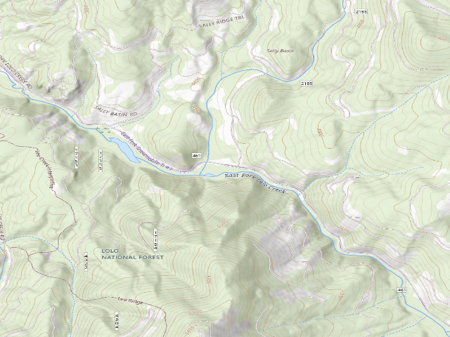 USGS topographic map of USFS dispersed camp — MT #347