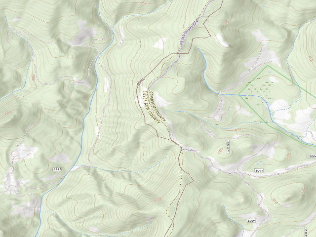 USGS topographic map of USFS dispersed camp — MT #35