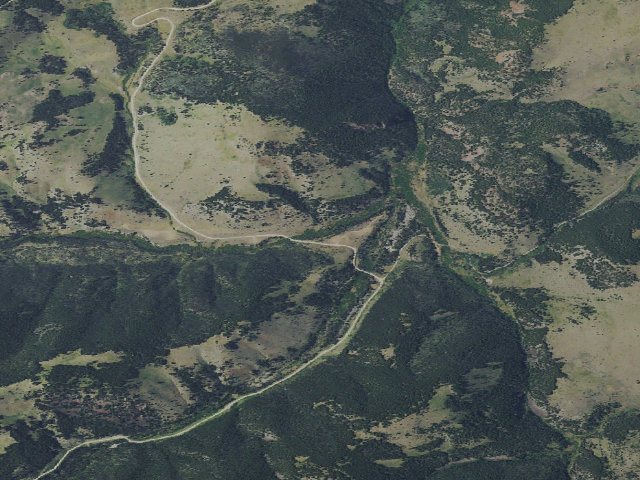 Aerial image of USFS dispersed camp — MT #350
