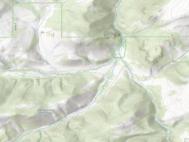 USGS topographic map of USFS dispersed camp — MT #350