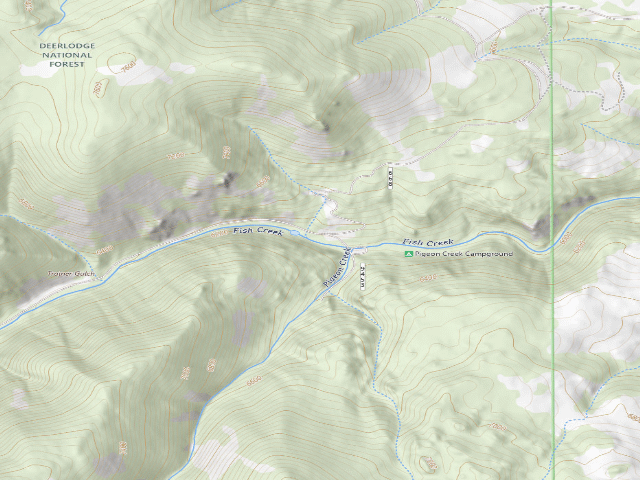 USGS topographic map of USFS dispersed camp — MT #352