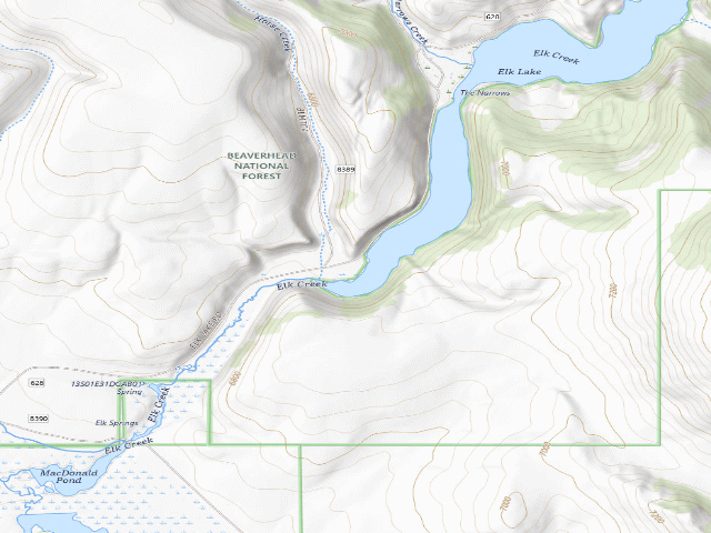USGS topographic map of USFS dispersed camp — MT #359