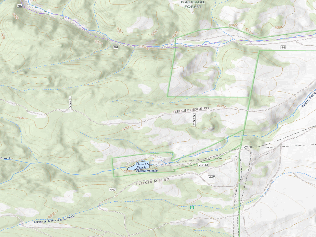 USGS topographic map of USFS dispersed camp — MT #36