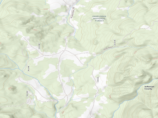 USGS topographic map of USFS dispersed camp — MT #360
