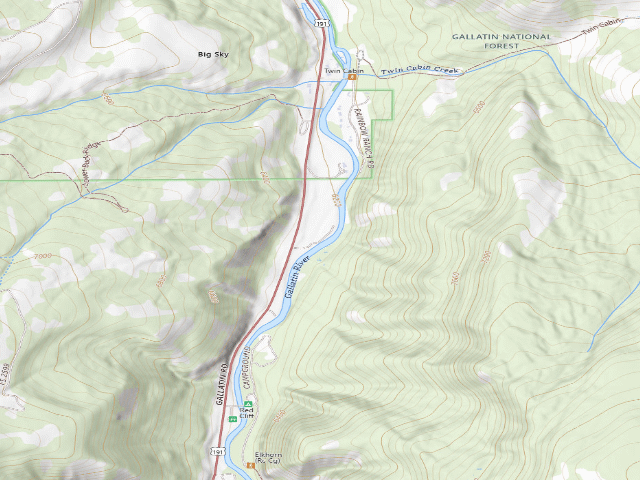 USGS topographic map of USFS dispersed camp — MT #361
