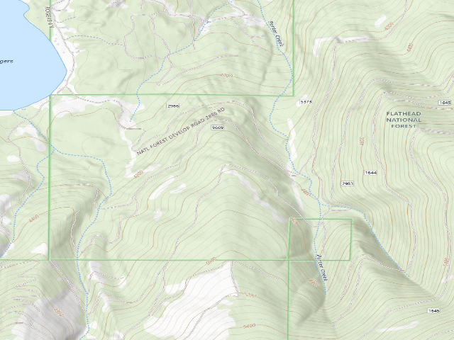 USGS topographic map of USFS dispersed camp — MT #362
