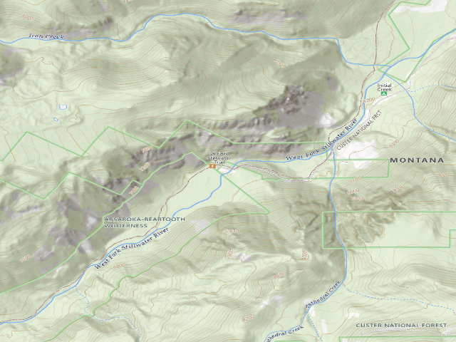 USGS topographic map of USFS dispersed camp — MT #369