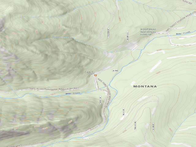 USGS topographic map of USFS dispersed camp — MT #370