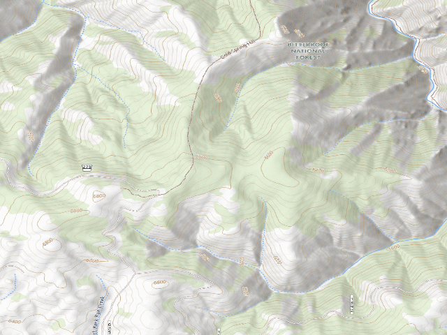 USGS topographic map of USFS dispersed camp — MT #372