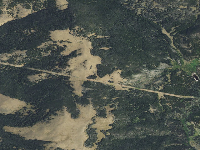 Aerial image of USFS dispersed camp — MT #375