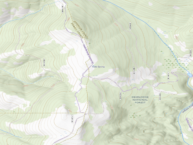 USGS topographic map of USFS dispersed camp — MT #375