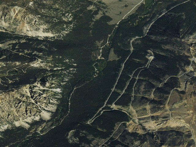 Aerial image of USFS dispersed camp — MT #377