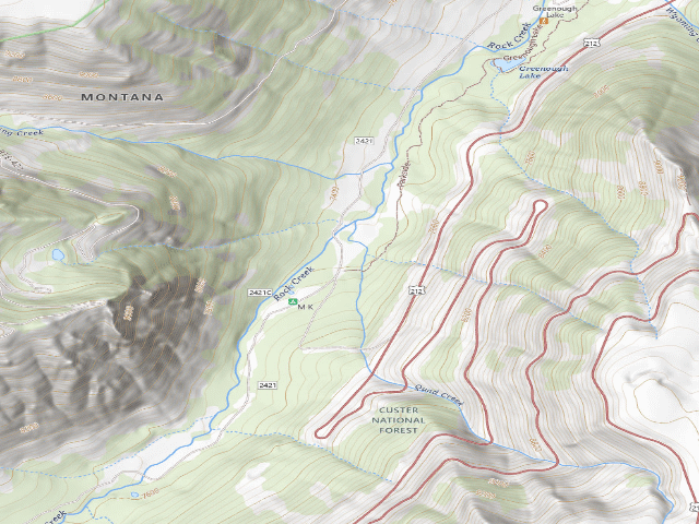 USGS topographic map of USFS dispersed camp — MT #377