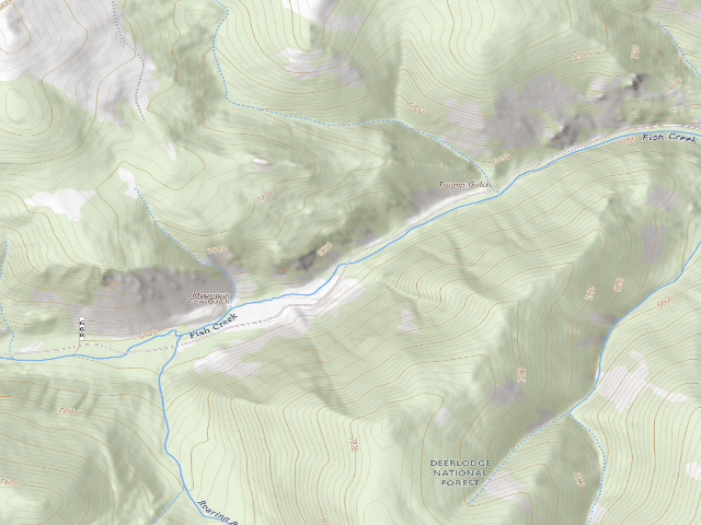 USGS topographic map of USFS dispersed camp — MT #380