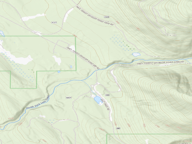 USGS topographic map of USFS dispersed camp — MT #382