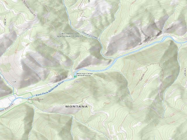 USGS topographic map of USFS dispersed camp — MT #384