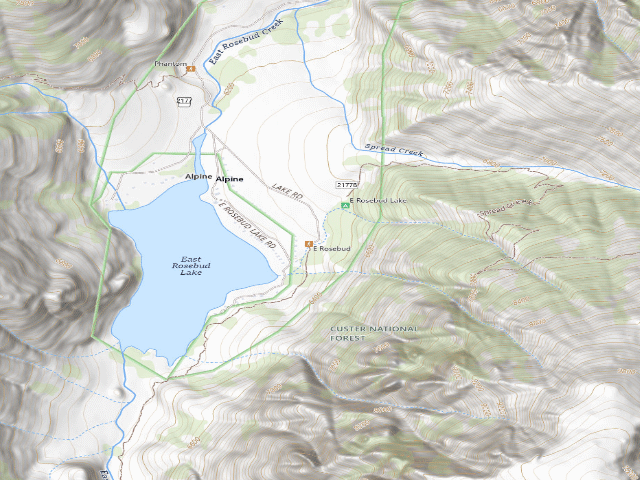 USGS topographic map of USFS dispersed camp — MT #385
