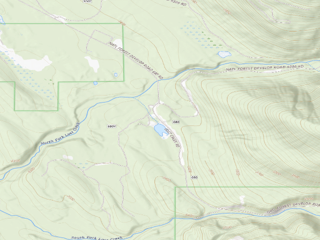 USGS topographic map of USFS dispersed camp — MT #388