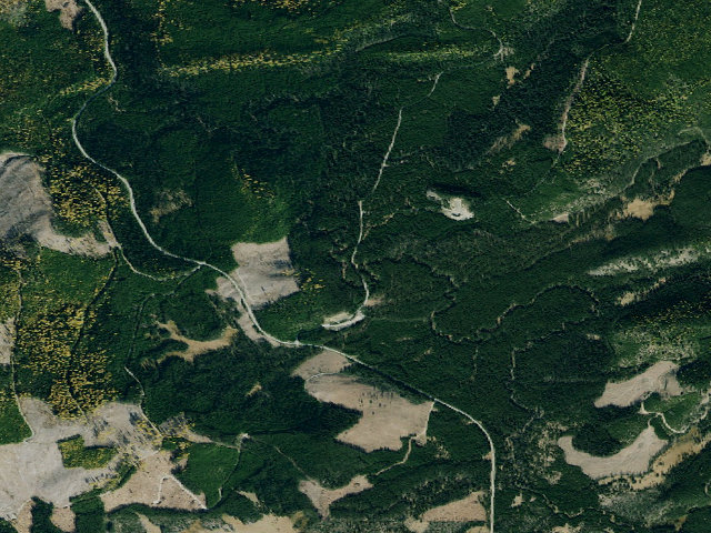 Aerial image of USFS dispersed camp — MT #389