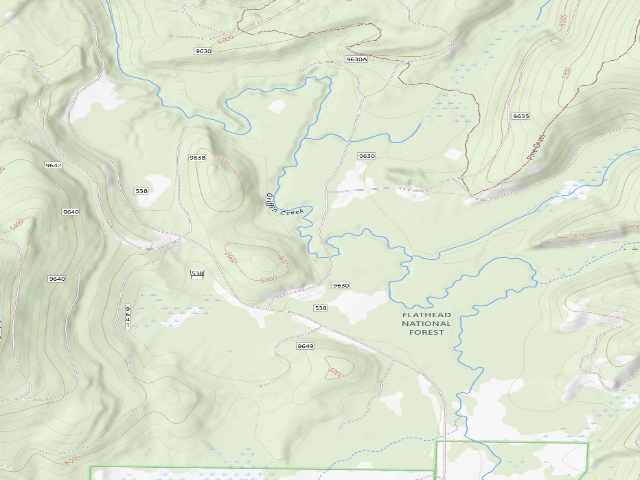 USGS topographic map of USFS dispersed camp — MT #389