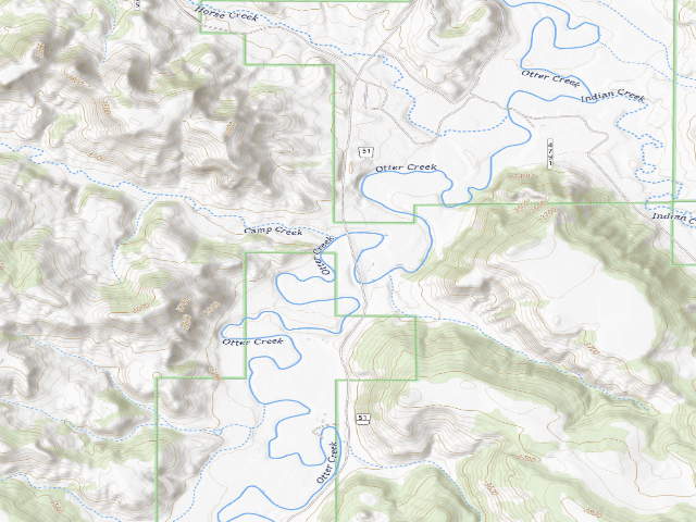 USGS topographic map of USFS dispersed camp — MT #390