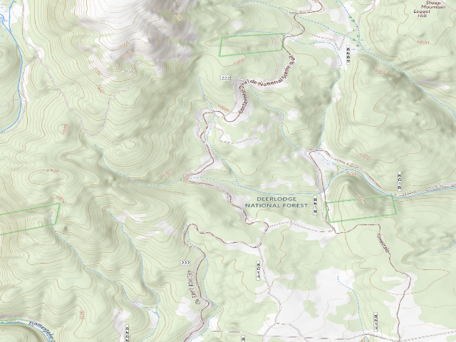 USGS topographic map of USFS dispersed camp — MT #393