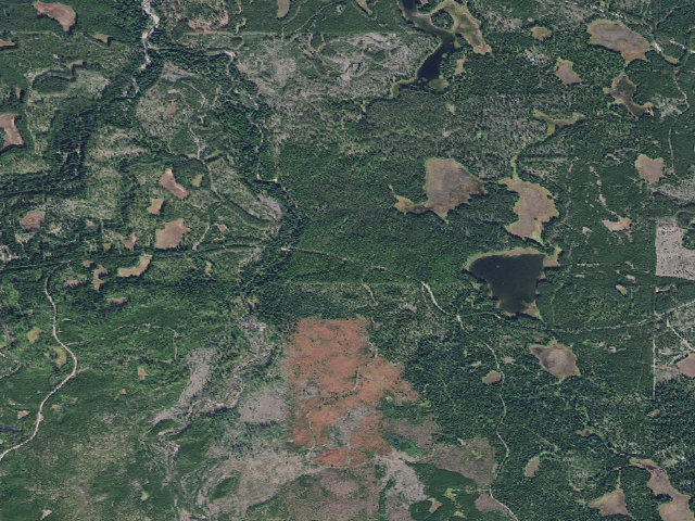 Aerial image of USFS dispersed camp — MT #395