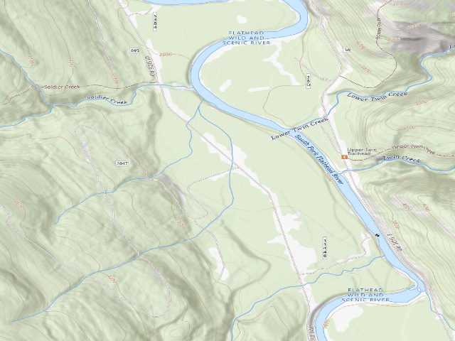 USGS topographic map of USFS dispersed camp — MT #399